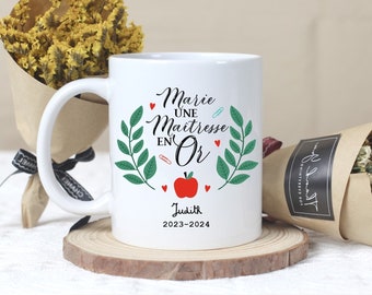 mug céramique cadeau pour maîtresse (ou atsem, avs...)