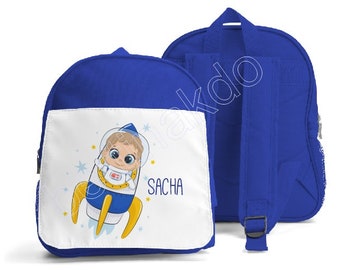 SAC A DOS ENFANT "astronaute", personnalisé, rose