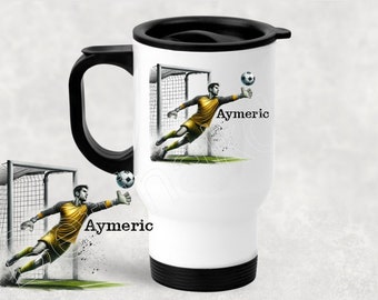 Personalized “football goalkeeper” TRAVEL MUG