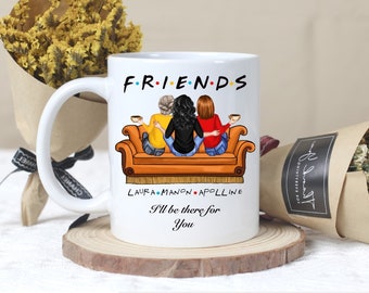 MUG CERAMIQUE humour, cadeau d'amie(s), spécial FRIENDS, personnalisé, blanc