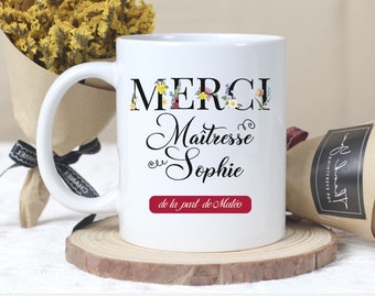 mug céramique cadeau pour maîtresse (ou atsem, avs...)