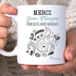 Keramiktasse, Geschenk für Musiklehrer, personalisiert
