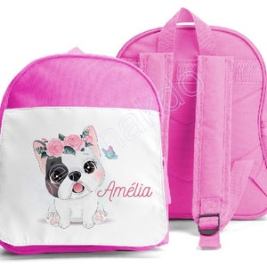 SAC A DOS ENFANT "bouledogue" personnalisé, spécial maternelle