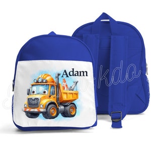 SAC A DOS ENFANT "engin de chantier" personnalisé