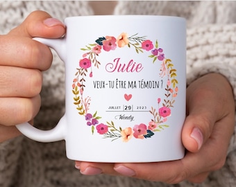 MUG CERAMIQUE "veux tu être ma témoin ?"