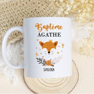 Mug personnalisé spécial baptême "renard"
