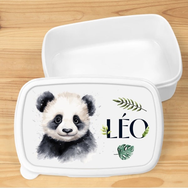 Boîte à repas, panda, personnalisée, blanche