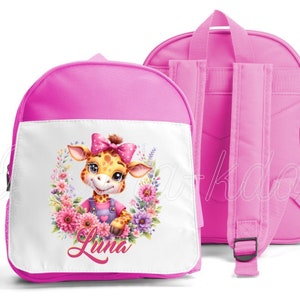 SAC A DOS ENFANT "girafe", spécial maternelle, personnalisé