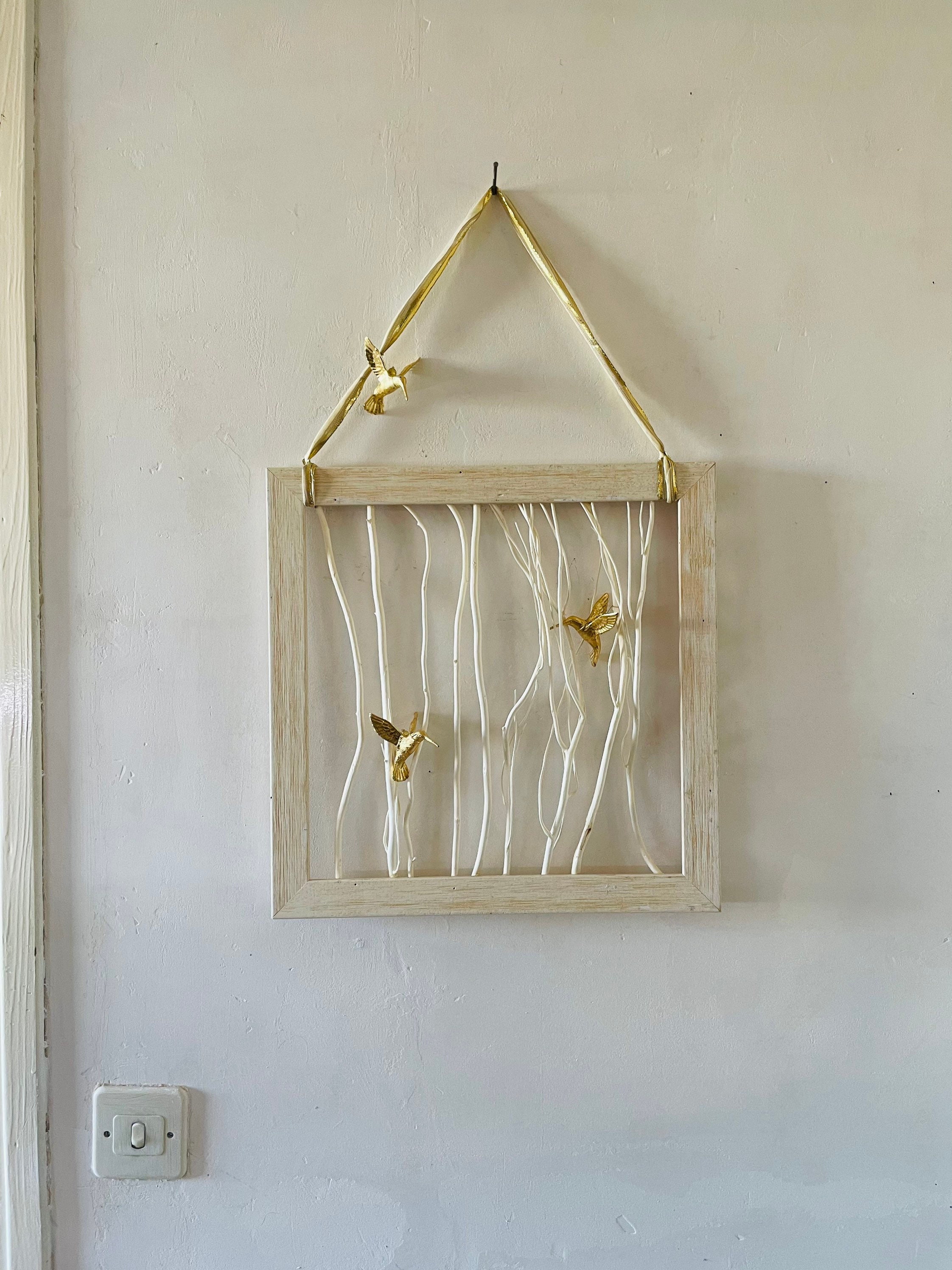 Colibri/ Cadre/Dorure Décoration Forêt