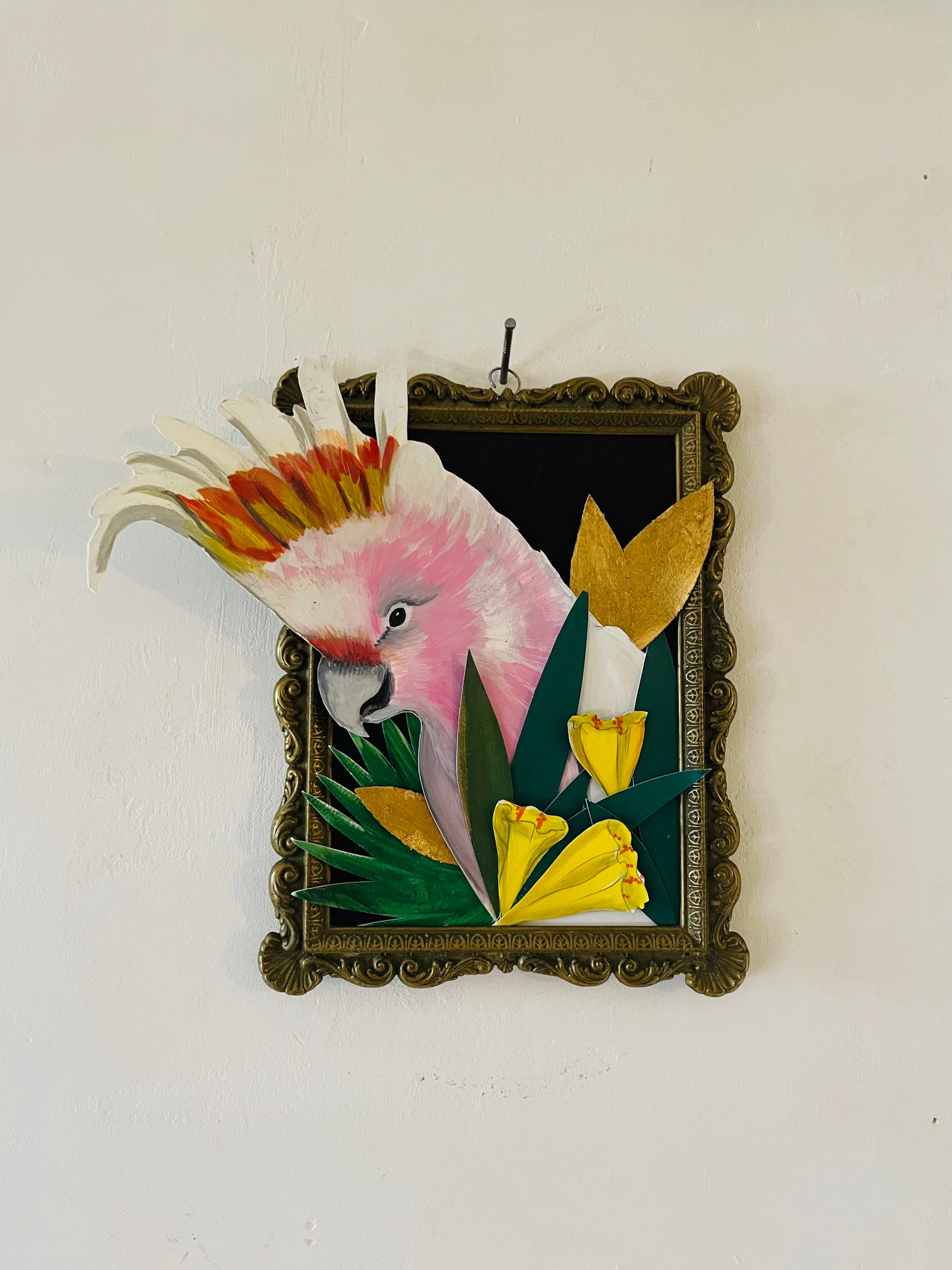 Perroquet/Cacatoès Recup Dorure Peinture Décoration Intérieur