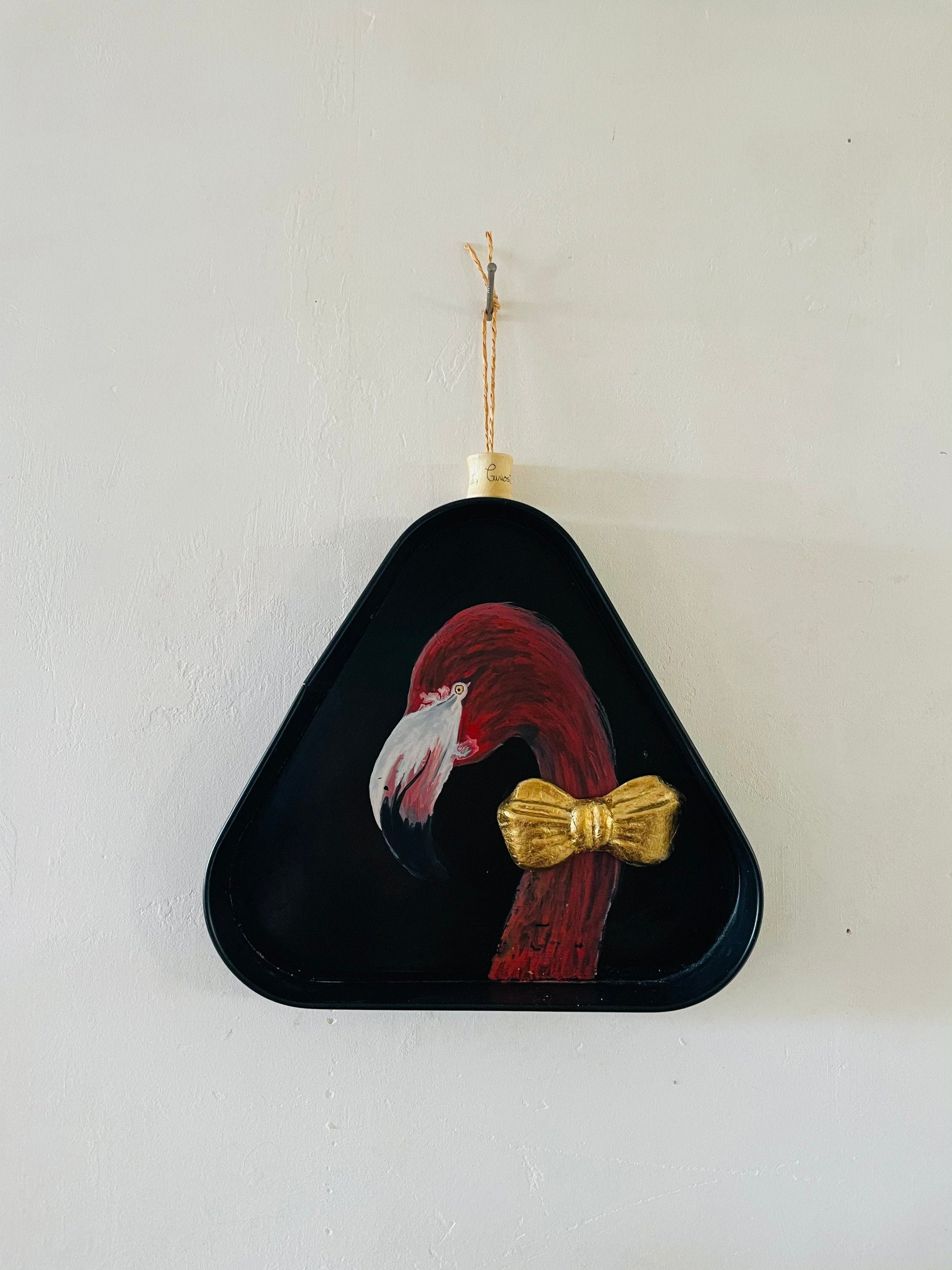 Flamand Rose/Cadre Recup Dorure Décoration Murale