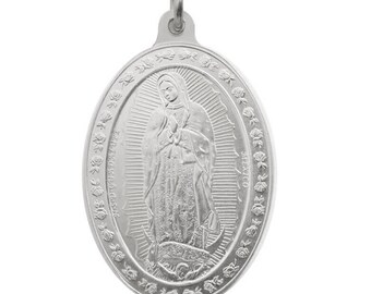 Virgen de Guadalupe ovale médaille 10k or Jaune-Guadalupe Charm 10k or Jaune