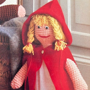 Vintage Goldilocks Red Riding Hood Crochet Pattern Doll Toy PDF Download