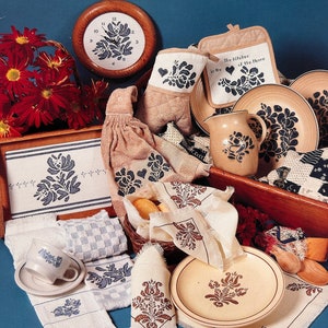 Vintage Pfaltzgraff Cross Stitch Pattern Folk Art Village Yorktowne Digital PDF