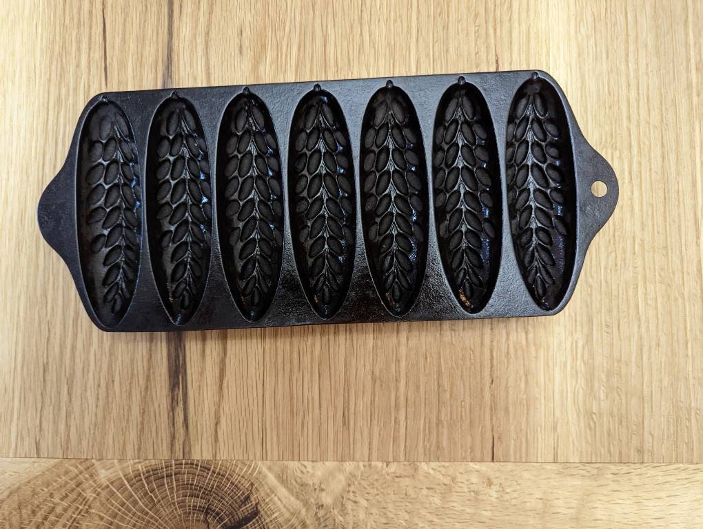Griswold Puritan Wheat Pattern Cast Iron Corn Stick Pan Very Rare. Etsy