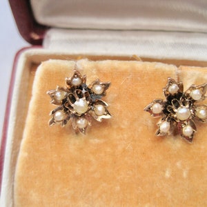 Antique gold earrings with wild pearls 585