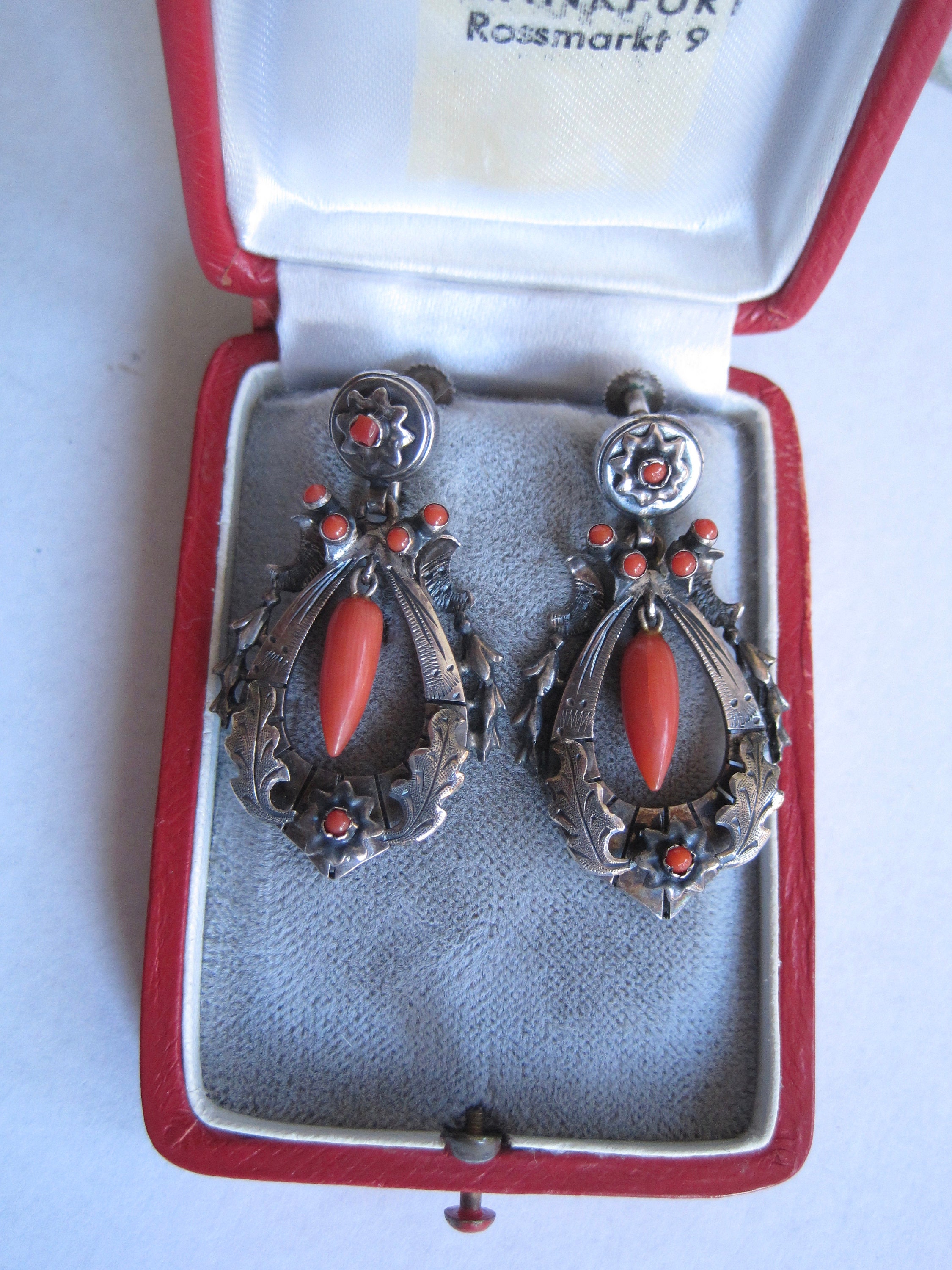 Antique Silver Earrings With Circa 1900 Vintage Ireland