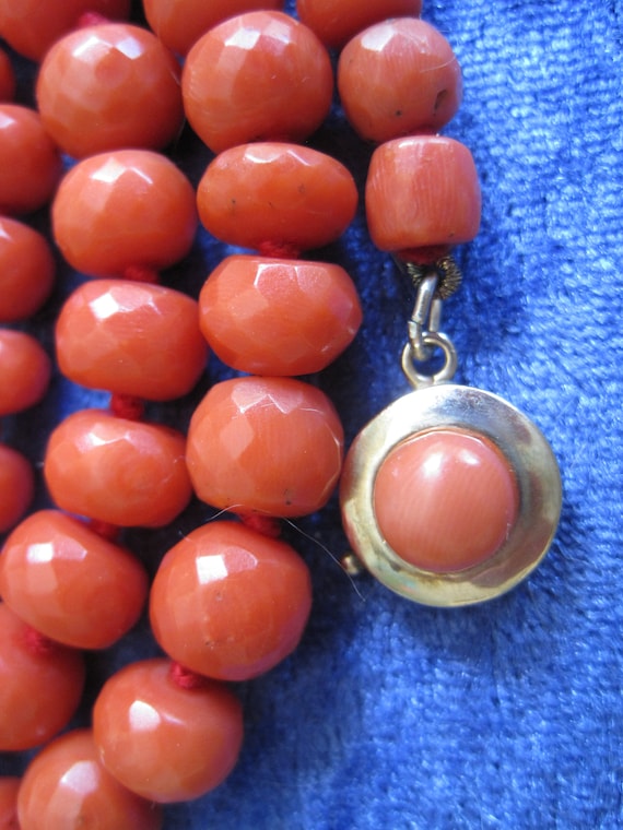 Beautiful antique necklace beads 100% real coral … - image 2