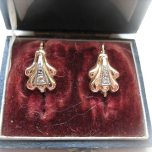 Antique art deco earrings, 14K 585 gold