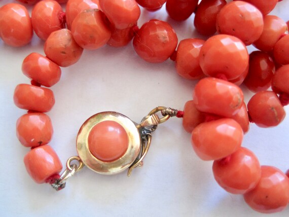 Beautiful antique necklace beads 100% real coral … - image 7
