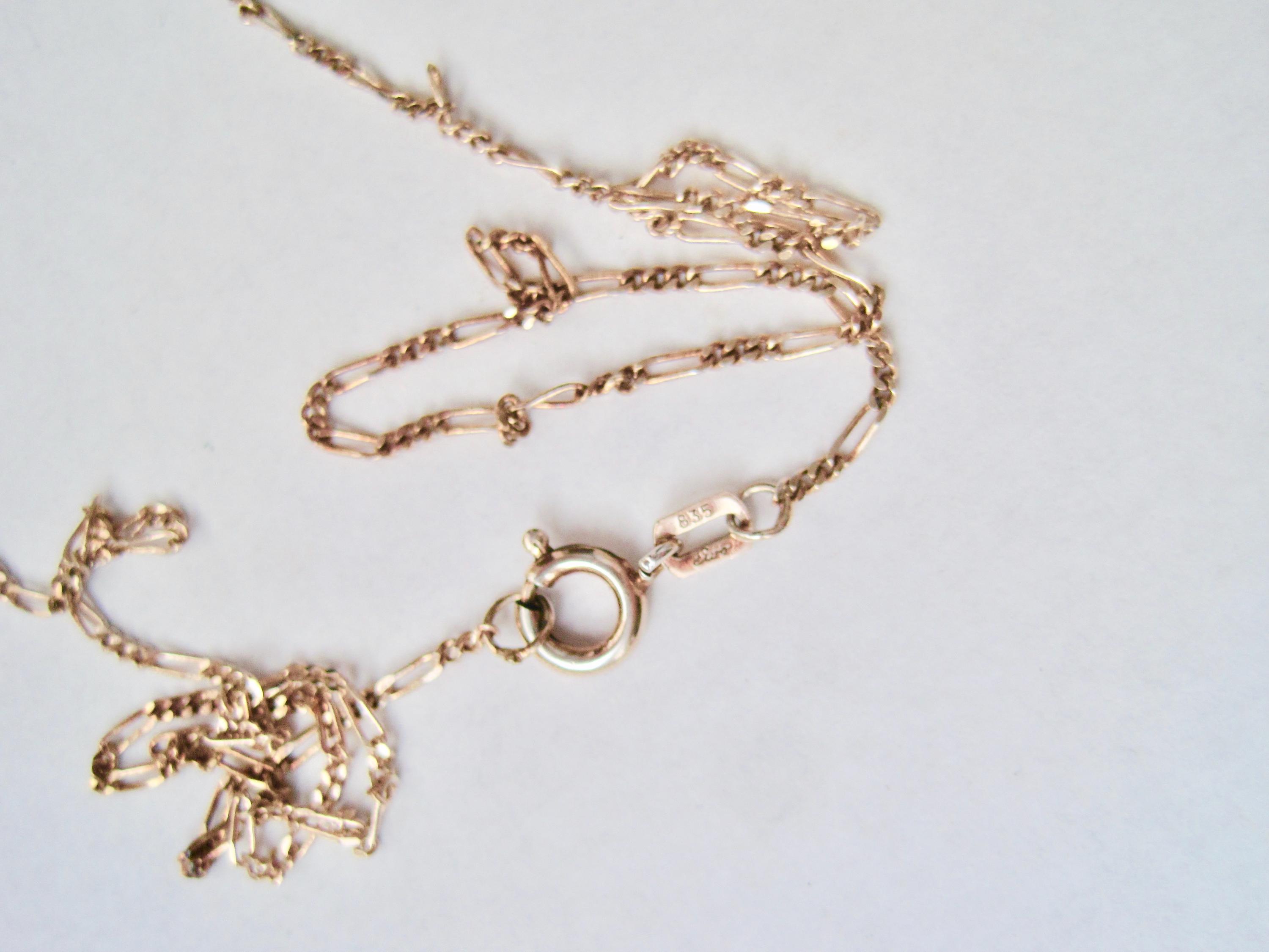 Pendentif Vintage Plaqué Or - Très Fin Avec Brillant Et Rubis - Occasion Comme Neuf
