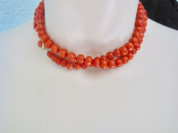 Beautiful antique necklace beads 100% real coral … - image 4