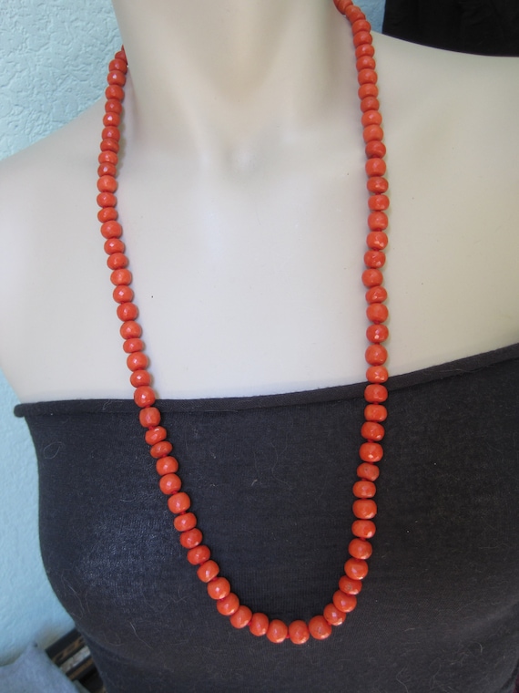 Beautiful antique necklace beads 100% real coral … - image 3