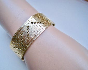 Bracciale Rigido Stile Vintage Placcato Oro 18k - Gioiello Costume In Rame Dorato