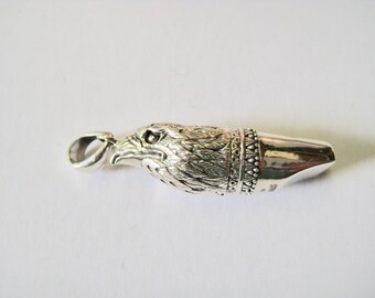 Silver pendant/charm eagle Dog whistle. Antique