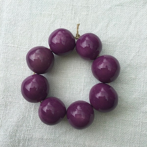 Handmade Ceramic Beads purple