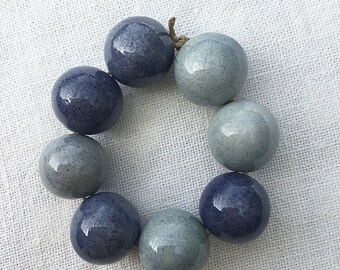 Perles en Céramique Artisanales camaïeu de bleu
