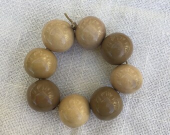 Perles en Céramique Artisanales camaïeu de beige, écru