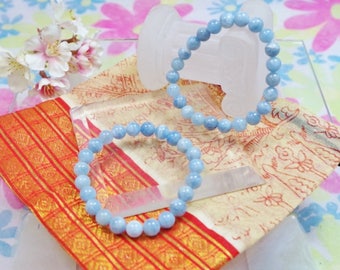 Natural aquamarine gemstone bracelet