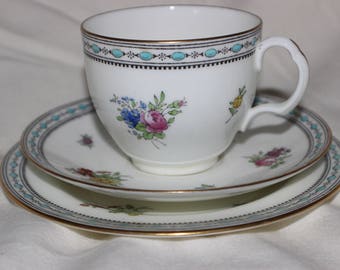 Vintage Cualdon Trio cup Saucer and Cake Plate pattern 1487