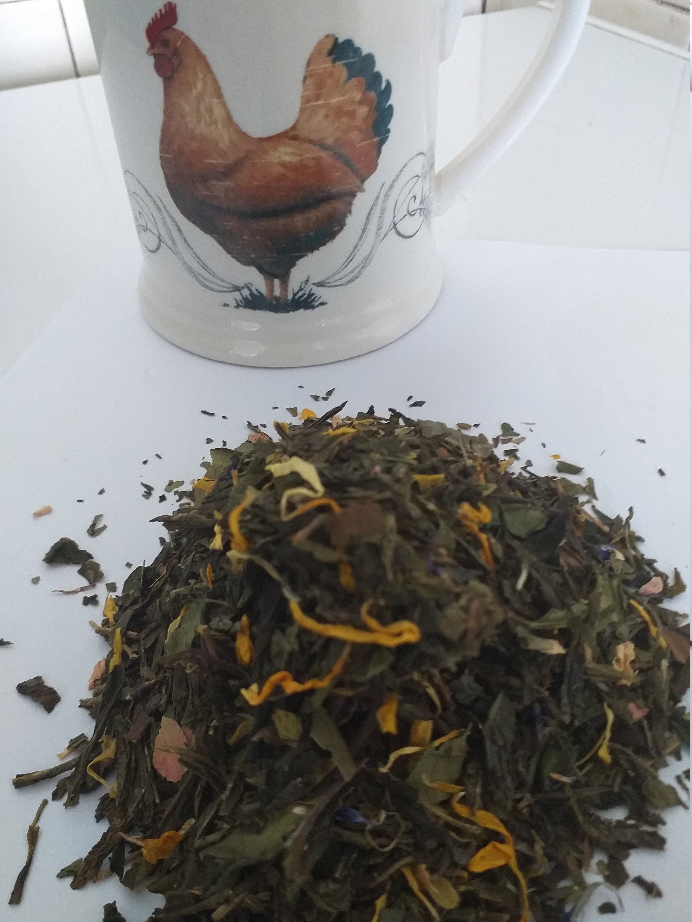 25G Organic Morning Song Loose Leaf Spécialité Thé Herb Blend Sencha Pai Mu Tan Rose Pétales Fleurs 