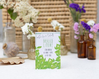Lemon Basil Seed Packet, Vegetable Garden Seed Packet, Aromatic Herbs, Cocktails, Biodiversity,