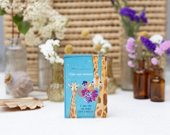 Illustrated seed packet of FLOWERS, greeting card for MOM