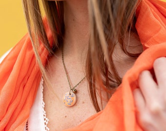 Floral necklace, ceramic