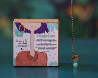 Aquamarine Pom Pom Necklace - Chromotherapy