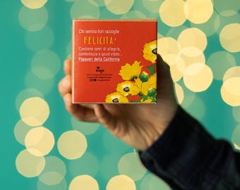 Jar with seed bomb disk HAPPINESS