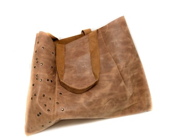 Large Tote bag, Handmade to order with Italian Leather available with authentic personalization