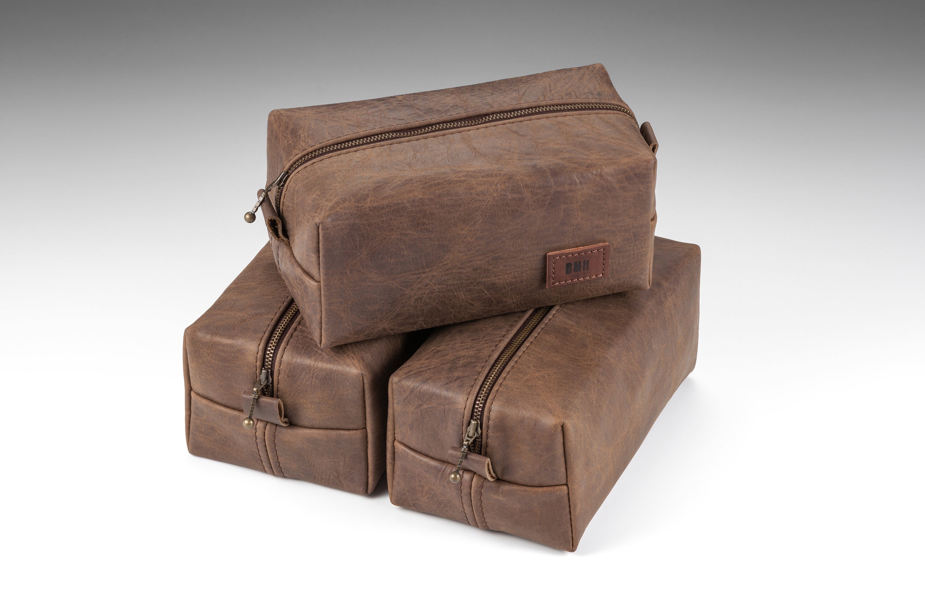 handmade leather dopp kit