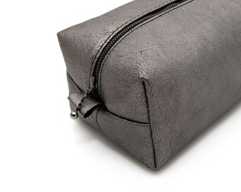 100 % äkta italienskt koläder, Vintage Crackle-effekt, Sminkväska, Sminkväska för kvinnor, Gratis personlig design, Brudtärna, Smink, Resor