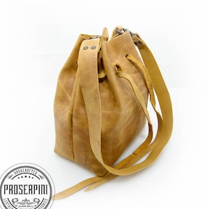 Small Bucket bag, leather bucket bag, Italian Leather Bucket bag, Made to order Bucket bag, Mini shoulder bag, Rustic Leather bag for women,