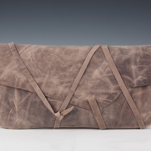 Bolsa de couro grande com borda crua, estojo de artesão flexível e durável, porta escova, cabo de couro, porta-ferramentas, bolsa de pulso de couro, presente Boho