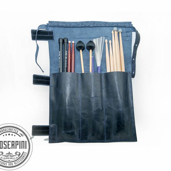 Leder Drum Stick Tasche, Handgemacht auf Bestellung, mit Personalisierung erhältlich