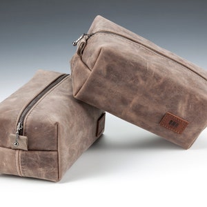 Set of 4, Dopp kits, Handmade with Real Leather with Personalization image 9