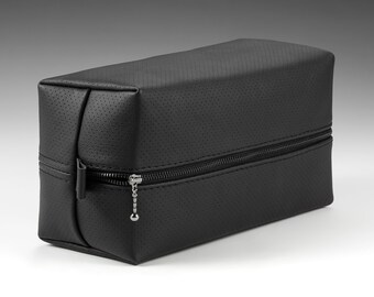 Premuim LEATHER Dopp Kit, personalizado gratis, Neceser de cuero de carbono con correa con cremallera, Regalo de padrinos de boda, Kit Dopp de cuero, Regalo para hombres