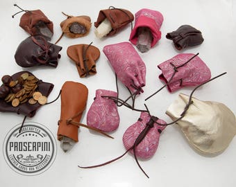 15er Set, Beutel, Individuelles Design, Farbauswahl, Ledertasche, Kordelzug Ledertasche, Crystals Stones Tasche