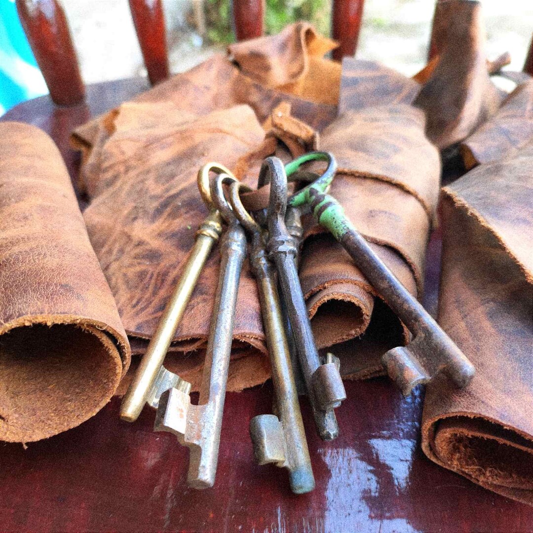 DIY Project, 6 Vintage Skeleton Keys and Leather for DIY Project and ...